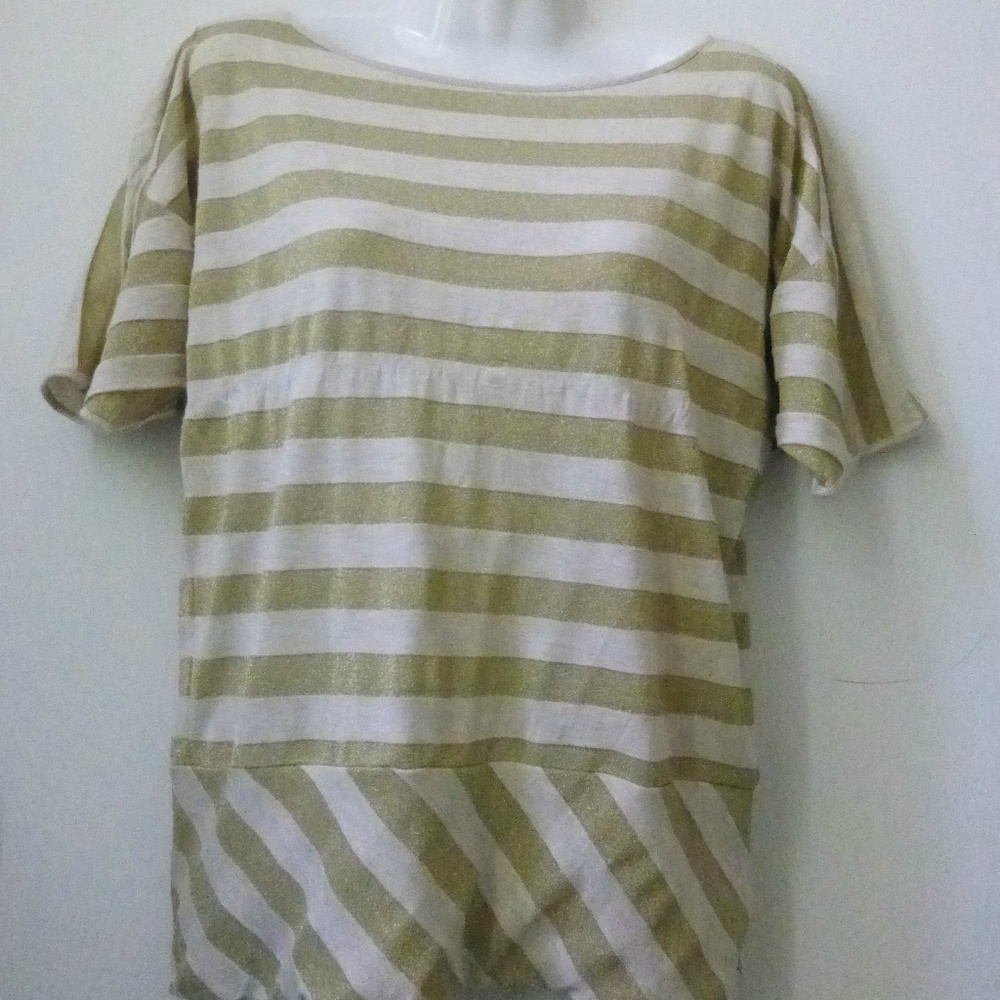 Pink Twill Size M Short Dolmen Sleeve Top